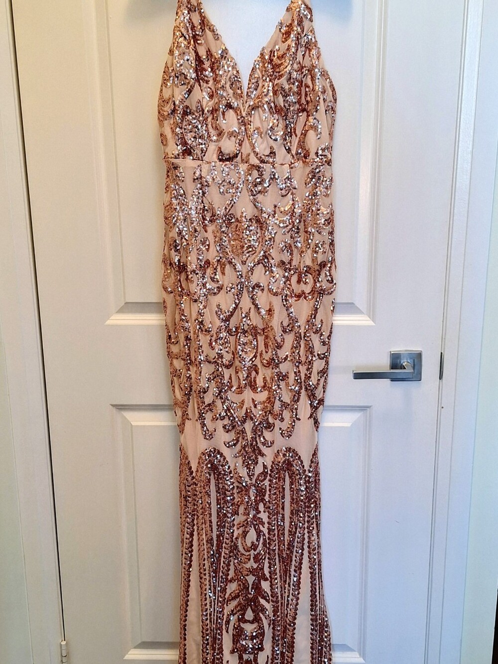Gorgeous Copper/Nude Lined Sequin Dress